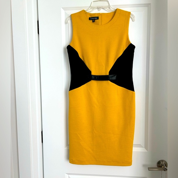 NWOT Women’s Yellow Black Sleeveless Buchanan Kang Dress - Sz 12 - Picture 1 of 16